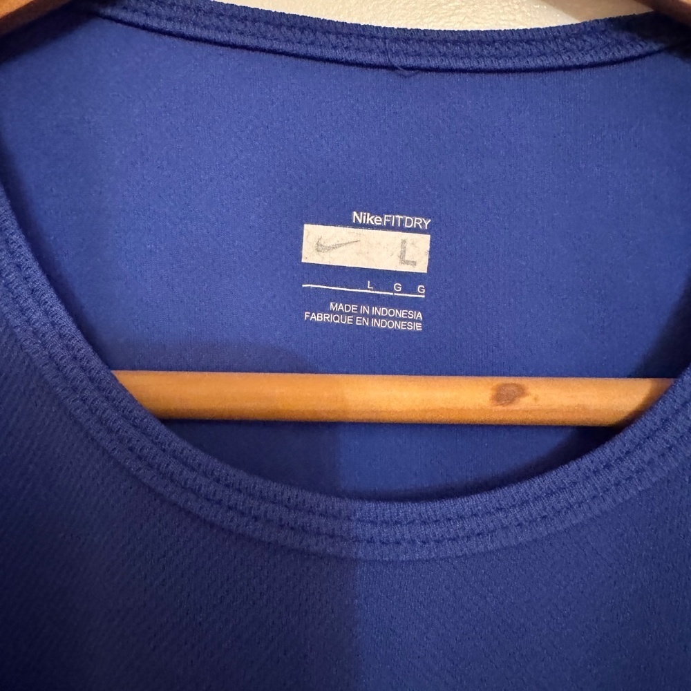 Men's Nike Pro Dri-FIT Sleevels Shirt, Blue, Size Large - Picture 2 of 3